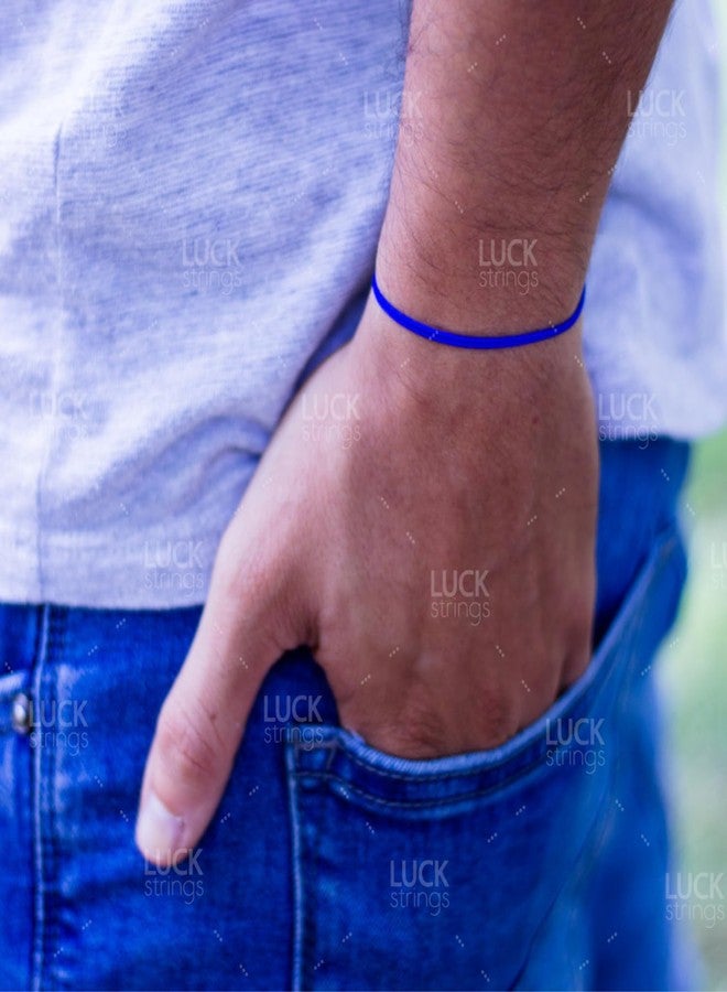 Luck Strings Thin Royal Blue Cord Bracelet for Men Women Teen Unisex Adult - Waterproof Nylon Surfer String Friendship Bracelets Summer Beach Accessories - Image 5